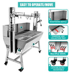 ZZZZS BBQ Rotisserie Grill Roaster Charcoal Roast Machine 132LBS Charcoal Bearing Lamb Spit Roaster Hog Roasting Machine na piknik na świeżym powietrzu Camping Wysokość regulowana, z przegrodą
