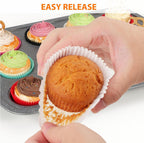 Standard White Cupcake Liners for Baking 200 Counts - Caperci Greaseproof Muffin Baking Cups for Wedding Birthday Party Baby Shower Festivals (White)