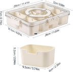 Divided Serving Tray with Lid and Handle,Portable Snackle Box Charcuterie Container,Snack tray Storage Organizer with lid,Snack Platters for Fruit, Nuts, Candy, Entertaining, Party, Picnic,Travel