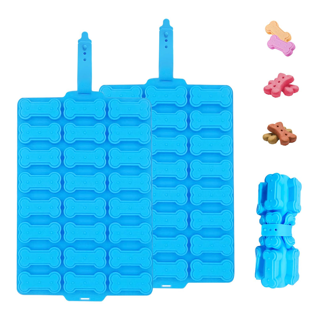 2 PCS Mini Silicone Molds, 106 Cavity Dog Bone + 69 Cavity Paw Mold for Baking Biscuits, Cookies, Candy, Chocolate, Jelly Pet Dog Treats