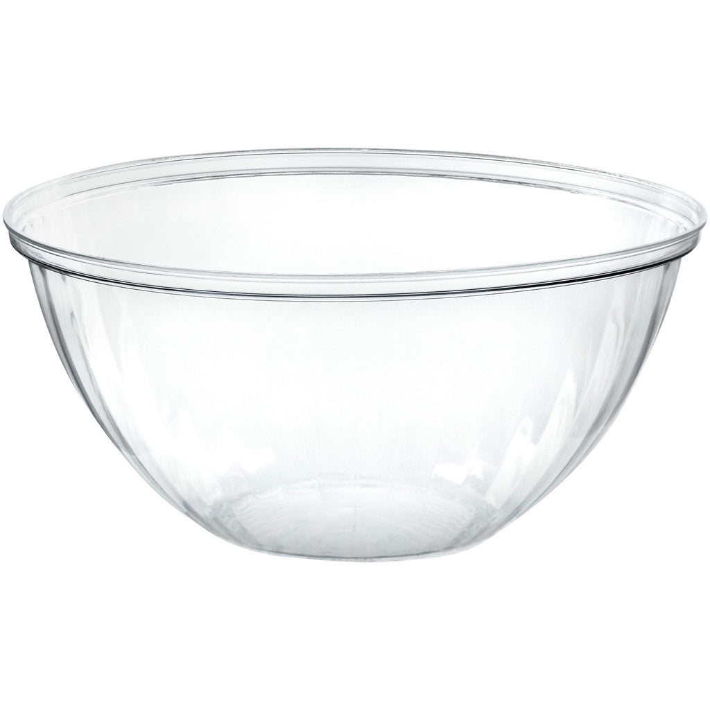 PLASTICPRO Disposable Round Crystal Clear Serving Bowls For Party Snack or Salad, Plastic Clear Chip Bowls, Candy Dish (2, 48 OUNCE)