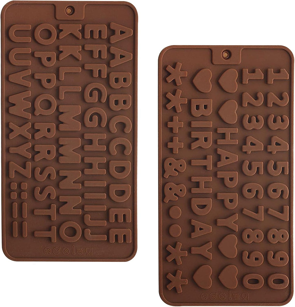 2 pcs Number Chocolate Molds and Letter Silicone Molds, kitchen utensils, cake cookies, ice cubes, chocolate resin candy making products