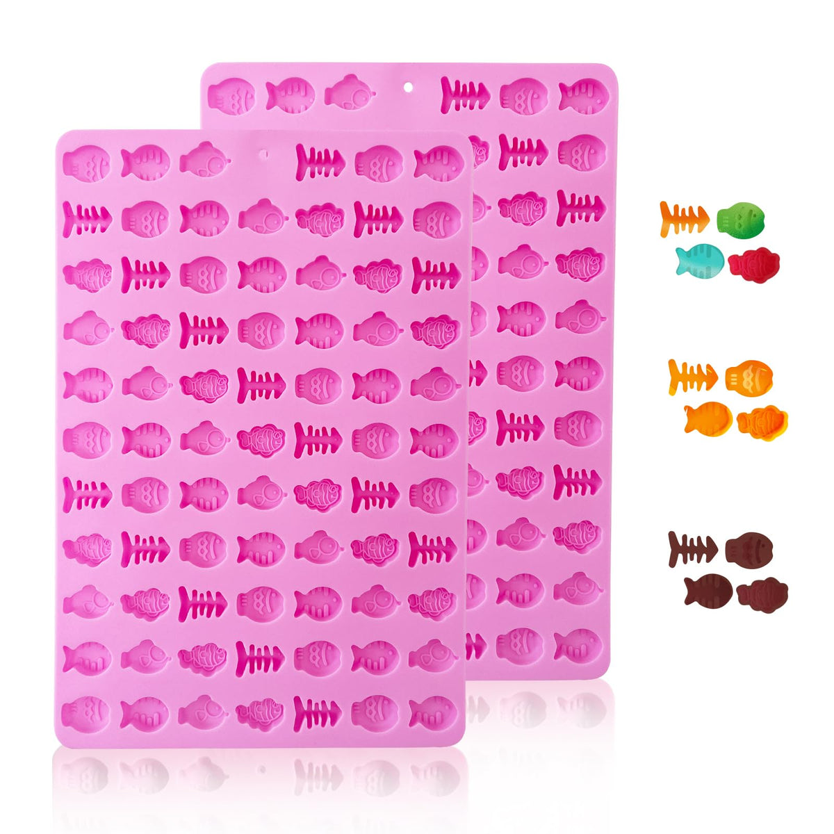 2 PCS Mini Silicone Molds, 106 Cavity Dog Bone + 69 Cavity Paw Mold for Baking Biscuits, Cookies, Candy, Chocolate, Jelly Pet Dog Treats