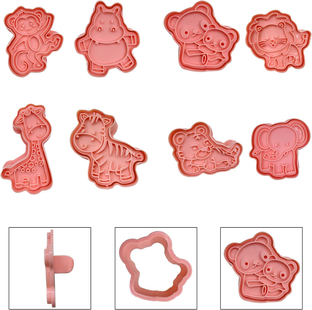 Forest Animal Cookie Cutters for Kids,Mini Cartoon Cookie Cutters with Plunger Stamps Set for Home Baking,Biscuits Cutter,Cake Decoration,Cute 3D Cookie Stamps