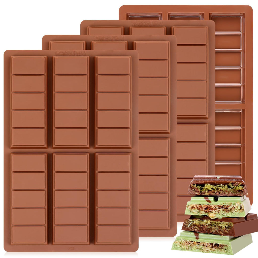 Chocolate Bar Mold - Non-Stick Chocolate Molds, Food Grade Silicone Deep Mold for Dubai Pistachio, Candy, Snacks