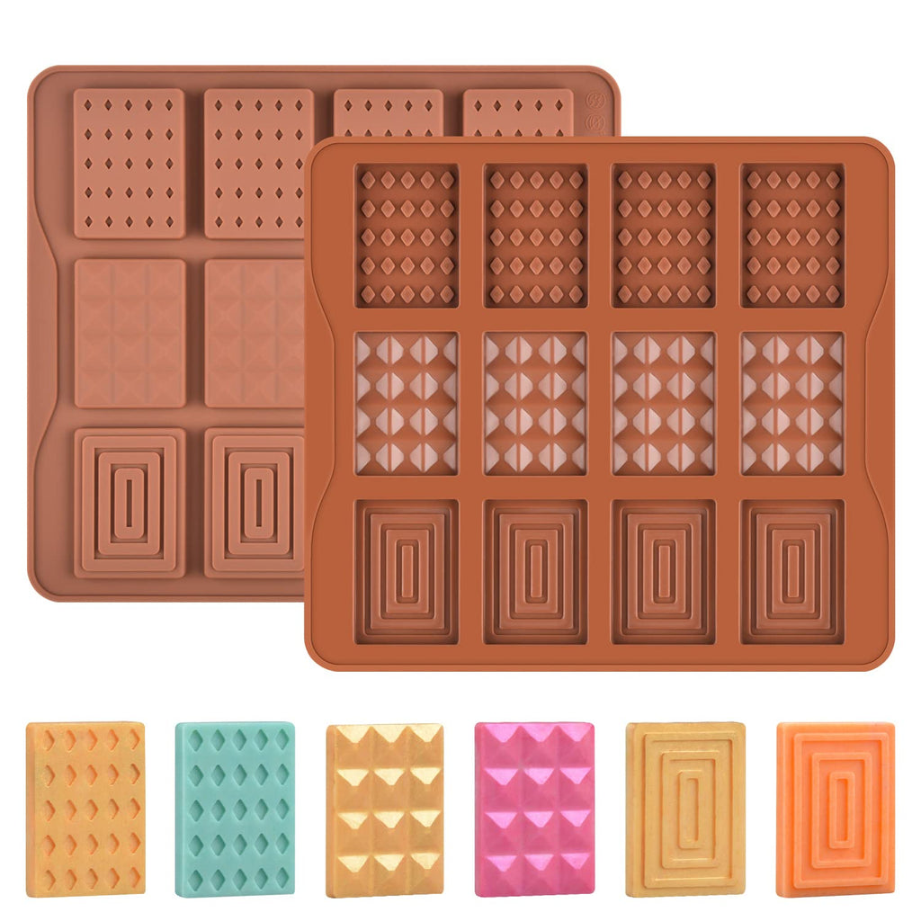 1 Pc Chocolate Bar Mold Deep Dubai Break Apart Candy Molds Thick Stuffed Silicone Molds for Filling Knafeh Pistachio Chocolate Bar and Wax Melts Large (Pyramid Shape)