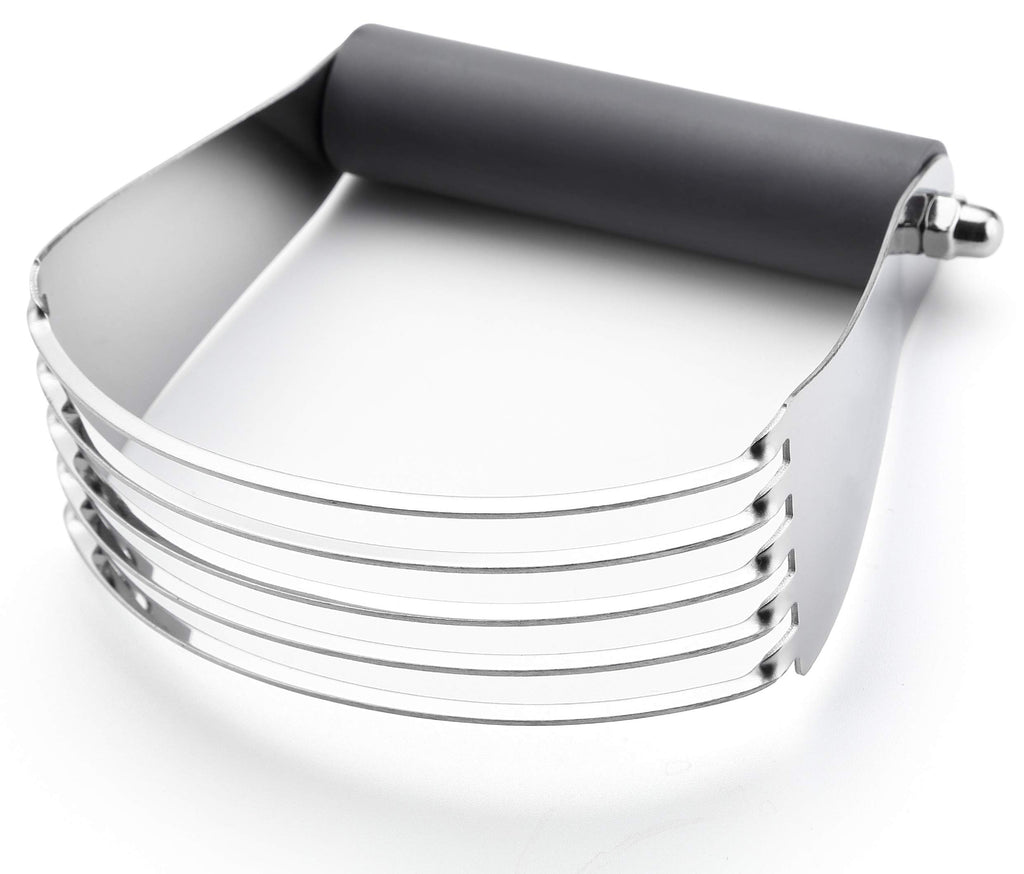 Spring Chef Dough Blender, Top Professional Pastry Cutter with Heavy Duty Stainless Steel Blades, Medium Size, Black