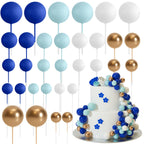ASTARON 32 Pcs Ball Cake Topper Decorations Mini Balloons Cake Topper Sticks Foam Balls Cake Picks Cake Topper Balls Cake Decorations for Wedding Party Birthday Cake Decorating (Green Brown Gold)