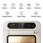 CIARRA 8 w 1 Air Fryer Steam Oven Countertop, 12L Mini Toaster Oven z parą, szybka para, Air Fry, pieczenie parowe, czyszczenie parą, pieczenie, suszenie, fermentacja, biały