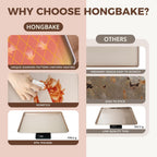 HONGBAKE 9-Piece Baking Pans Set Nonstick, Stackable Non Toxic Bakeware Sets with Diamond Texture, Oven Pan Set for Cooking, Includes Cookie Sheet with Rack, Cake Pan, Roasting Pan, Muffin Tin, Gold