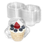 50 Pack Individual Cupcake Containers, Plastic Cupcake Boxes with Lids, Stackable and Reusable, Clear Design for Cupcakes, Muffins, Donuts, Salad Storage