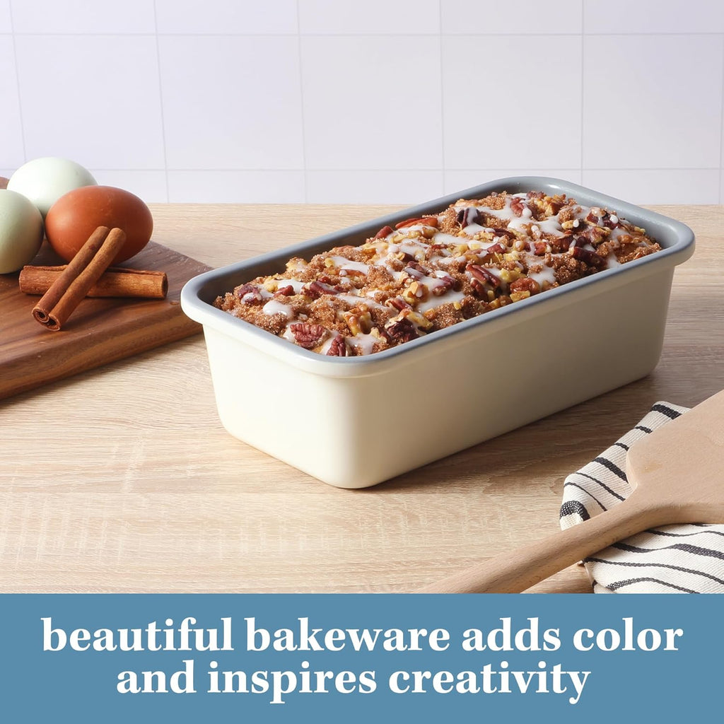 SUR LA TABLE Kitchen Essentials Bake Sale 9 X 5 Inch PFOA, PFAS, PTFE Free Nonstick Loaf Pan - Linen White
