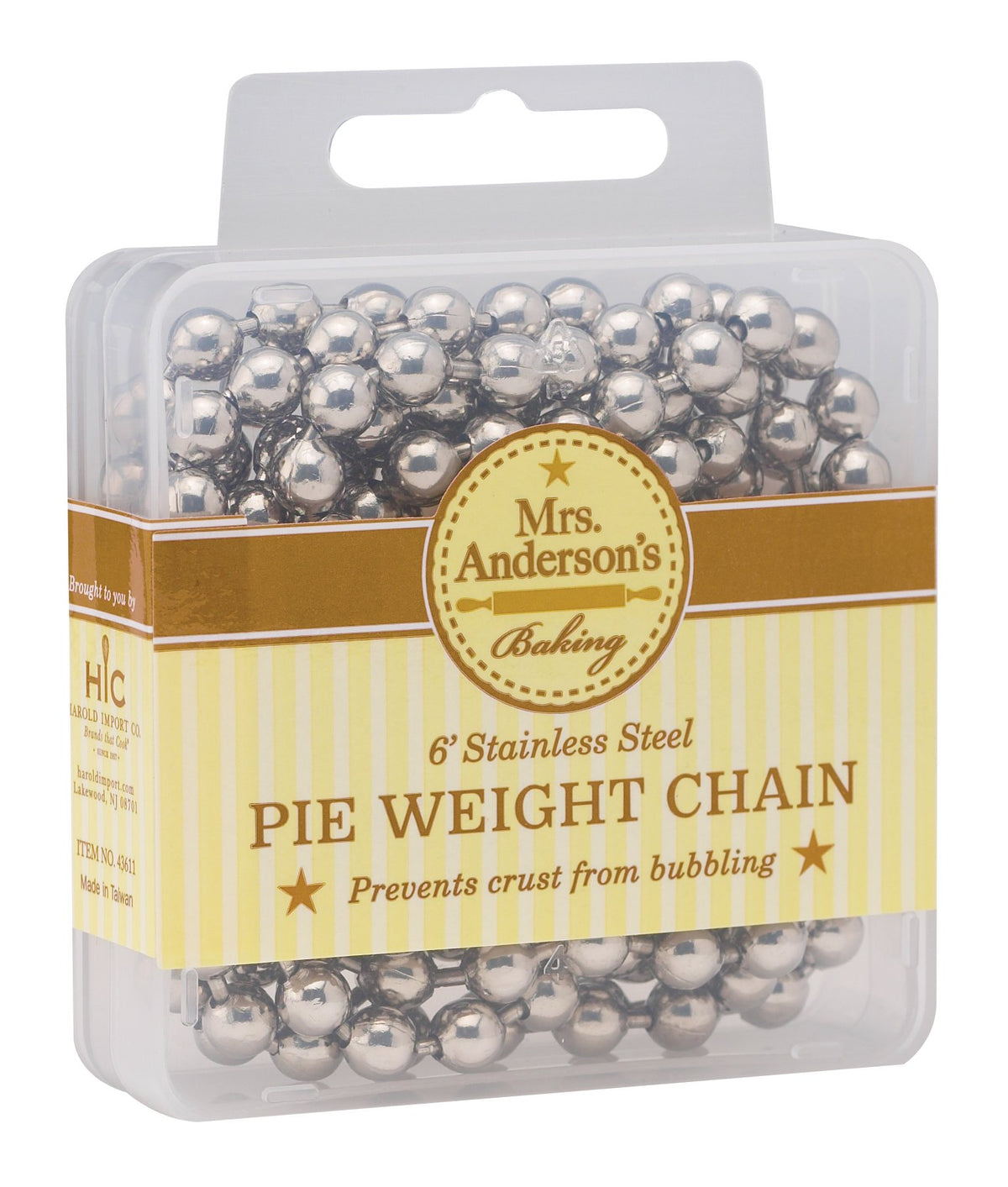 Mrs. Anderson's Baking Pie Weights | Natural Ceramic Stoneware Beads for Blind Baking | Heat-Safe, Food-Safe, Easy to Use | Prevents Shrinking, Puffing, Bubbling | Individual Weighted Balls