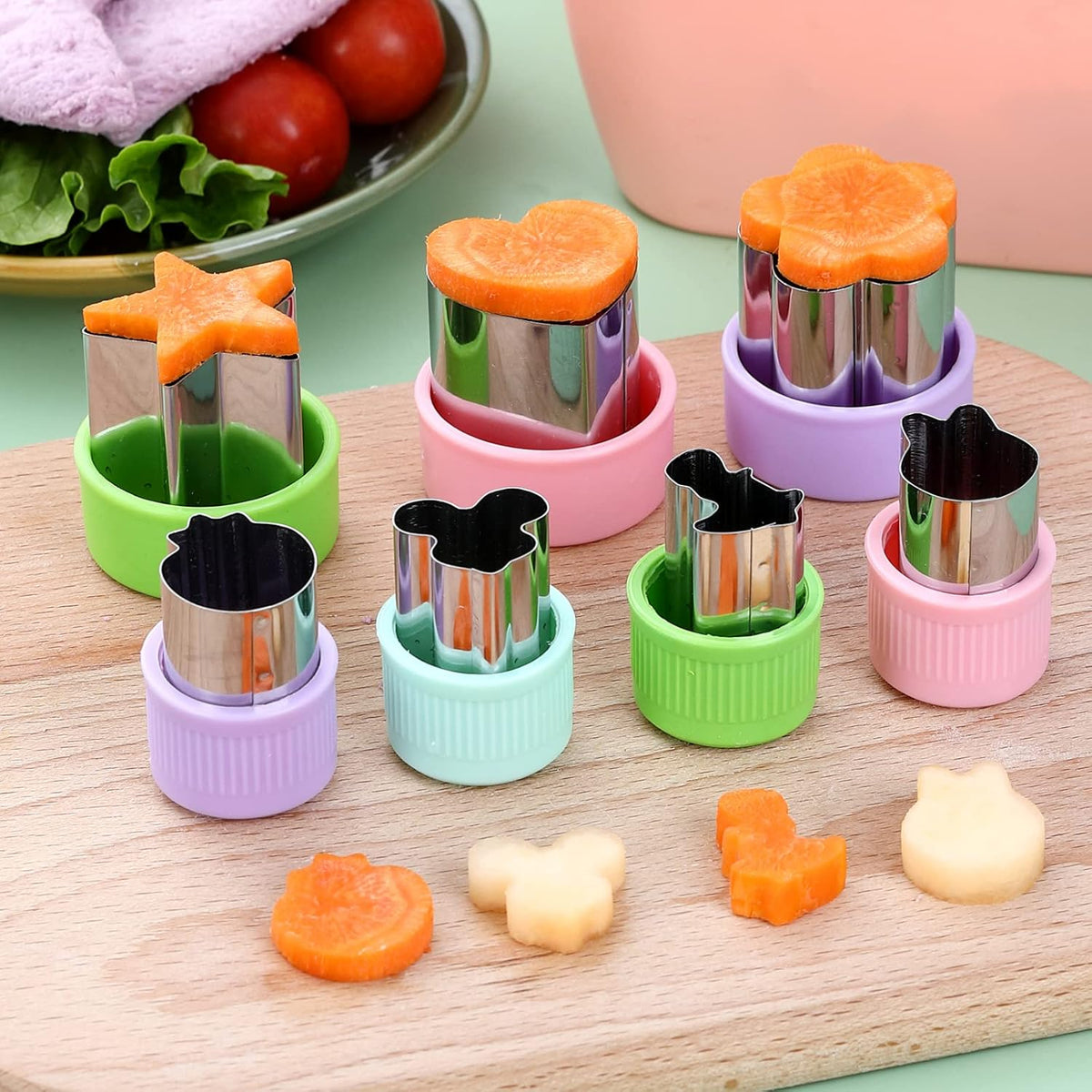 Sandwiches cookie Cutter set,Mouse & Dinosaur & Heart & Star Shapes Sandwich Cutters Cookie Cutters Vegetable cutters-Food Grade Cookie Cutter Stamps Mold Decorate Food