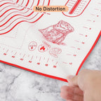Silicone Pastry Baking Mat Dough - 16x24Inch Large Non Stick Slip Cookie Bread Rolling Mats Sheet, Kitchen Counter Kneading Cooking Board Pad Matt with Measurement for Pie Pizza Cookies Fondant Making