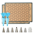 Silicone Baking Mat, Katbite Large Baking Mat Set of 3-2 Half Sheets Mats (11 5/8" x 16 1/2") + 1 Quarter Baking Sheets, Reusable & Nonstick Bakeware Mats for Cookies, Macarons, Bread and Pastry