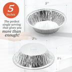 (60 Pack) Pie Tins 5 inch, Disposable Mini Pies Tin, Tart Aluminum, Individual Serving Pans for Baking Mini Chicken Potpie, Small Homemade Cakes & Quiche, Foil Tins, Freezer-to-Oven Use