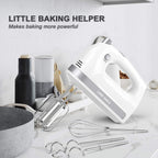 Lord Eagle Hand Mixer Electric 400W, 5 Speed handheld Mixer, 5 Stainless Steel Accessories for Baking Cake Egg Cream Food Beater, Turbo Boost/Self-Control Speed + Eject Button (White)