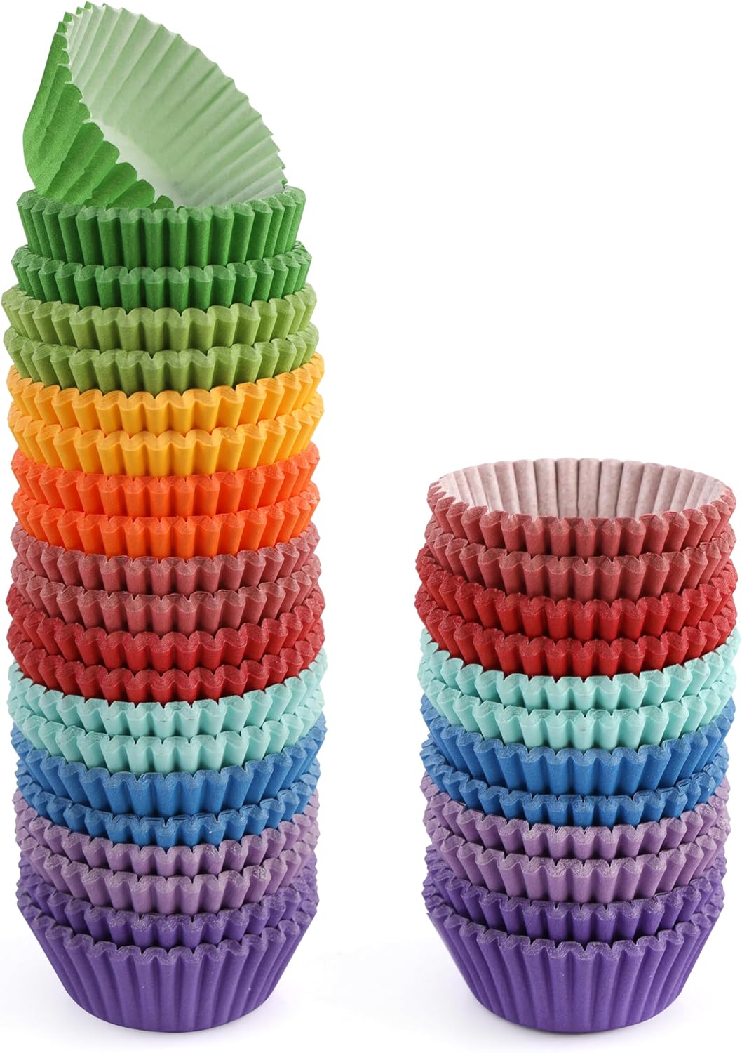 GUSTO [500 Pcs] Mini Cupcake Liners for Baking, Colorful Muffin Liners, Food Grade & Grease-Proof, Baking Cups - Bright Assorted Colors for Candy Cups and Cake Balls - (Formerly Comfy Package)