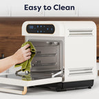 CIARRA 8 w 1 Air Fryer Steam Oven Countertop, 12L Mini Toaster Oven z parą, szybka para, Air Fry, pieczenie parowe, czyszczenie parą, pieczenie, suszenie, fermentacja, biały