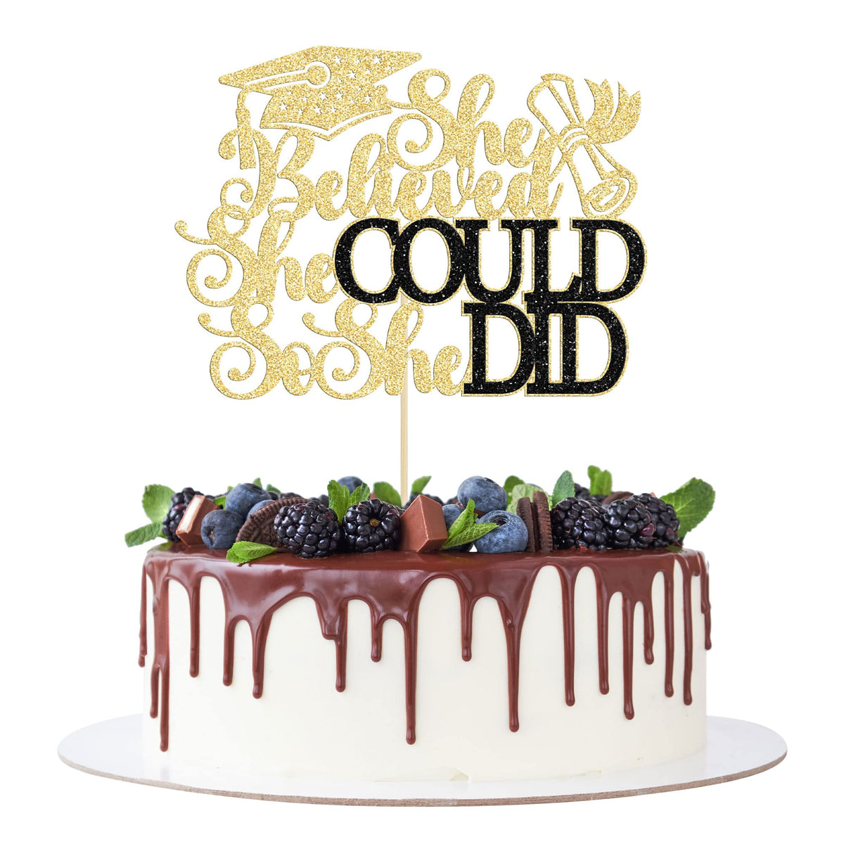 1Pc Congrats Grad 2025 Cake Topper Red Glitter Diploma Graduation Cap Cake Pick Congrats Class of 2025 Cake Decorations for 2025 Graduation Theme High School Boys Girls Graduate Party Supplies