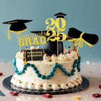 OHOME Graduation Decorations 2025-36 PCS Cupcake Toppers - 2025 Graduation Party Decorations - Mini Cake Decorations for Class of 2025,Diploma, 2025, Grad Cap Set