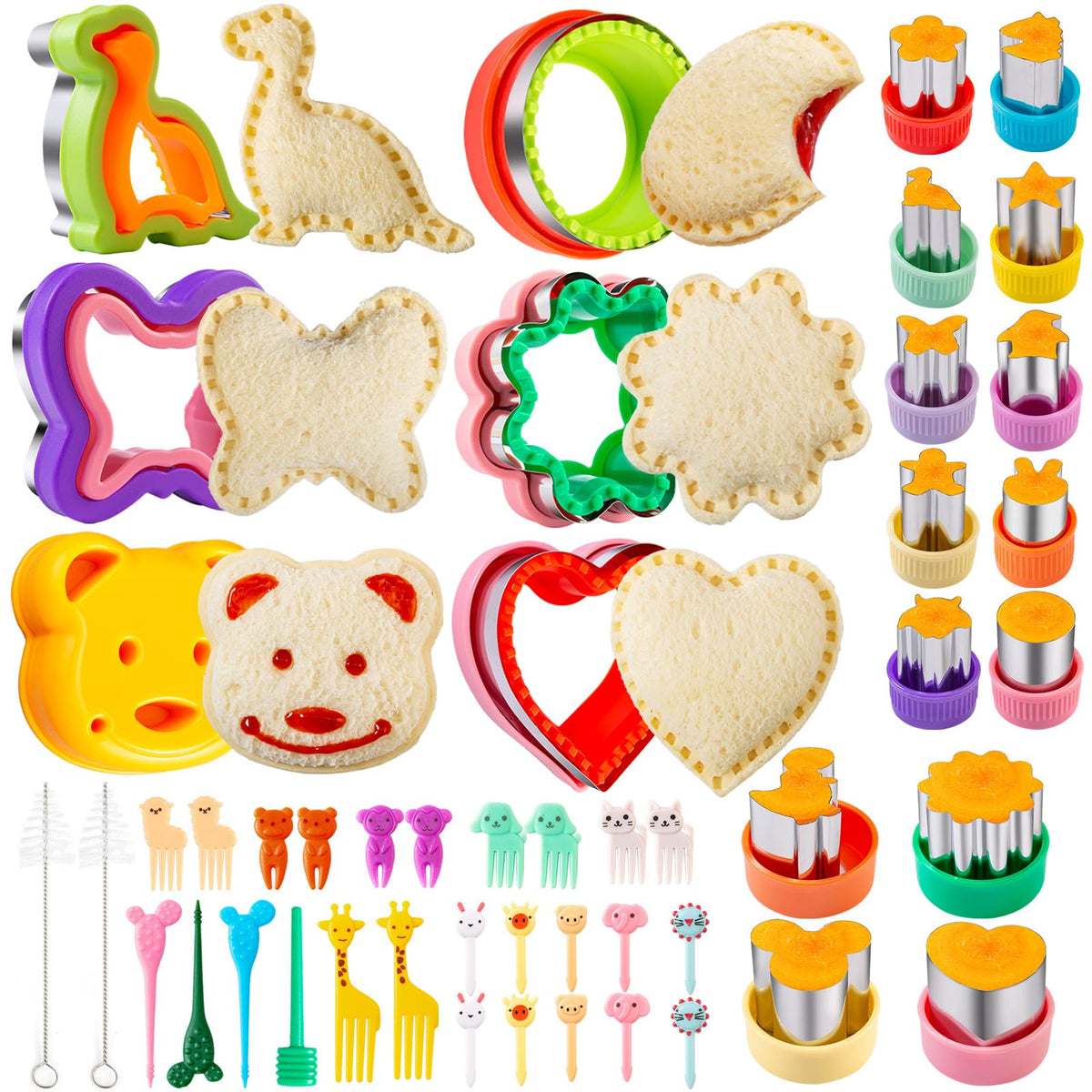 Star Cookie Cutters 4 Pcs, Kimfead Sandwich Cutter for Kids Lunch, Vegetable Fruit Cutters Shapes, Stainless Steel Biscuit Cutters for Children Boys Girls