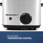 Elite Gourmet EDF1550# Elektryczna frytkownica o pojemności 1,5 qt. / 6 filiżanek, regulowana temperatura, wyjmowany kosz, pokrywa z okienkiem, stal nierdzewna