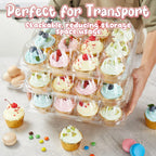 (12 Pack x 20 Sets) Stackable Cupcake Carrier with 240 Pack Liners, Plastic Cupcake Boxes Holders for 12 Cupcakes, High Tall Dome Lid Cupcake Containers, Clear Disposable Cupcake Trays