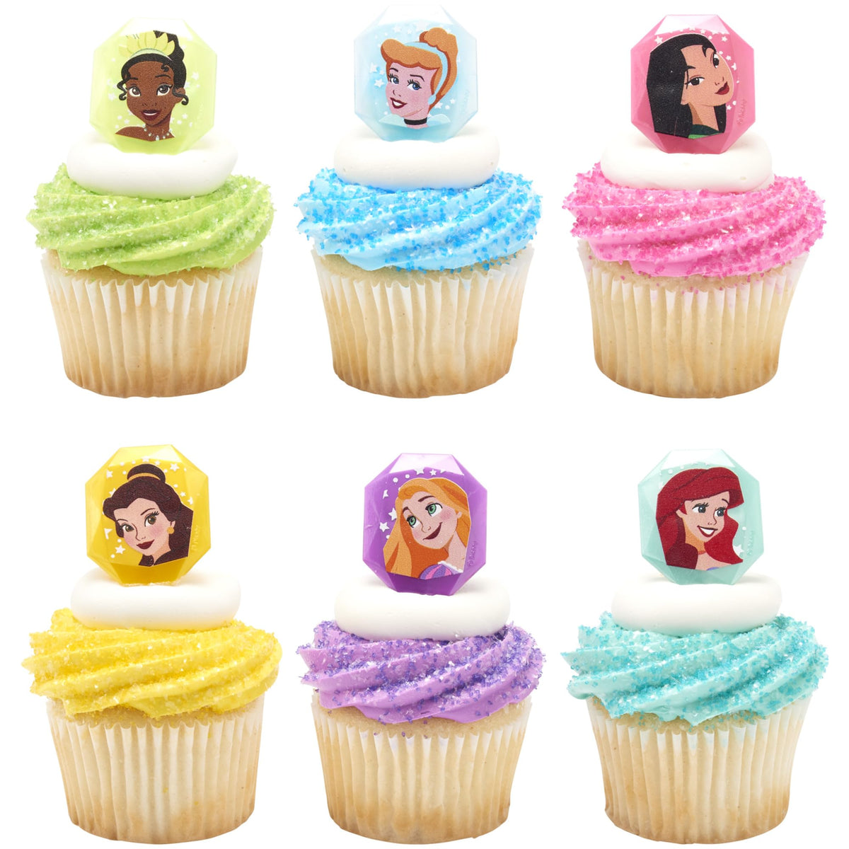 DecoSet® Disney Princess Once Upon a Moment Cake Topper, 3-Pc Decorations Set with Aurora, Belle, and Cinderella Collectible Figure for Hours of Fun After the Party