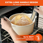 Silicone Bread Sling for Dutch Oven Liners, Non Stick 2 PCS, Easy Clean Reusable Silicone Bread Baking Mat with Long Handles, Easy to Transfer Sourdough Bread, Round