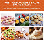 KitchenRaku Silicone Baking Mat, 16.5"x11.6" Non Stick Reusable Silicone Cooking Mat, BPA Free Baking Sheet for Cookies, Macarons Bread & Pastry, Toaster Pad Set of 2
