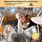 Стаціонарний міксер KUCCU, 6,5 кварти, 660 Вт, 6-швидкісний поворотний міксер для тіста, кухонний електричний міксер з чашею з нержавіючої сталі, гаком для тіста, вінчиком, сепаратором для яєчних білків (6,5 кварти, чорний)