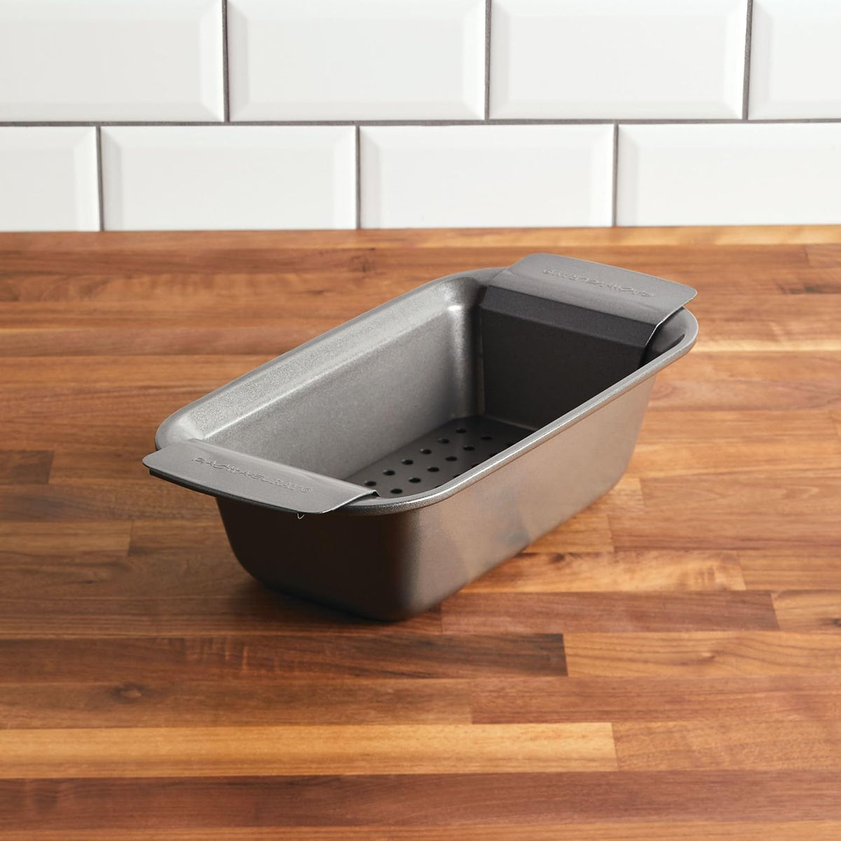 Rachael Ray Bakeware Meatloaf/Nonstick Baking Loaf Pan with Insert, 9 Inch x 5 Inch, Gray