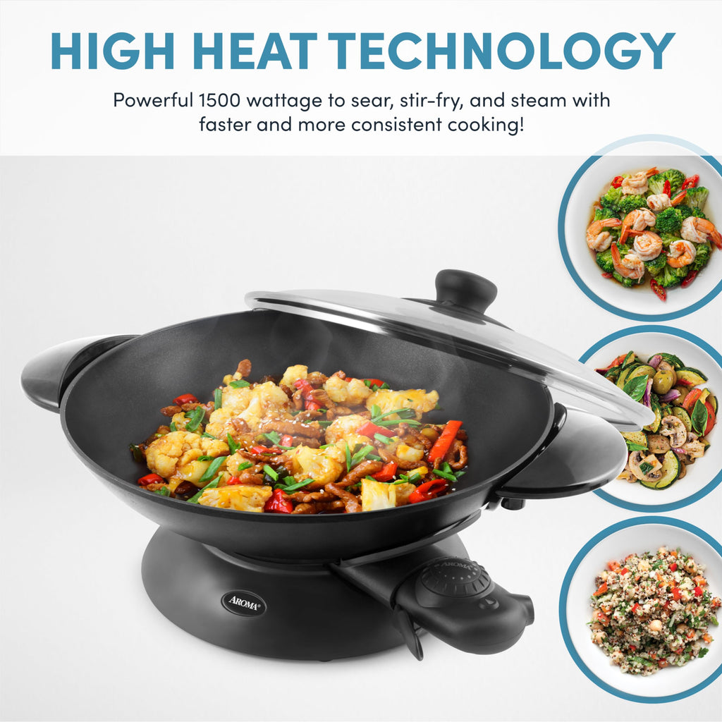 Електрична вок-скат Aroma Housewares AEW-307, 5 л, чорний