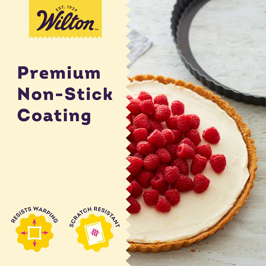 Wilton Excelle Elite Non-Stick Tart Pan and Quiche Pan with Removable Bottom, 11-Inch, Multicolor