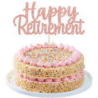 Gyufise Gold Glitter Happy Retirement Cake Topper Retirement Cake Decoration Picks for Retired Party Cake Decoration Party Supplies 1 Pack