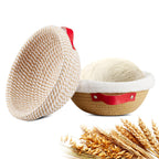 Banneton Bread Proofing Basket Banneton Basket Set Sourdough Proofing Basket Round Proofing Bowls Handmade Rattan Baskets and Liners (Round 9 inch set of 2)