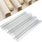 Stainless Steel French Baguette Bread Pan, Perforated Loaf Pans for Baking 15"x10", 3 Waves Toaster Oven Baking Tray (1 Pack)