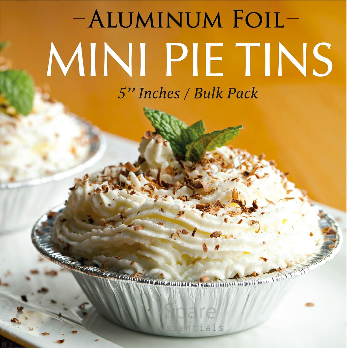 (60 Pack) Pie Tins 5 inch, Disposable Mini Pies Tin, Tart Aluminum, Individual Serving Pans for Baking Mini Chicken Potpie, Small Homemade Cakes & Quiche, Foil Tins, Freezer-to-Oven Use