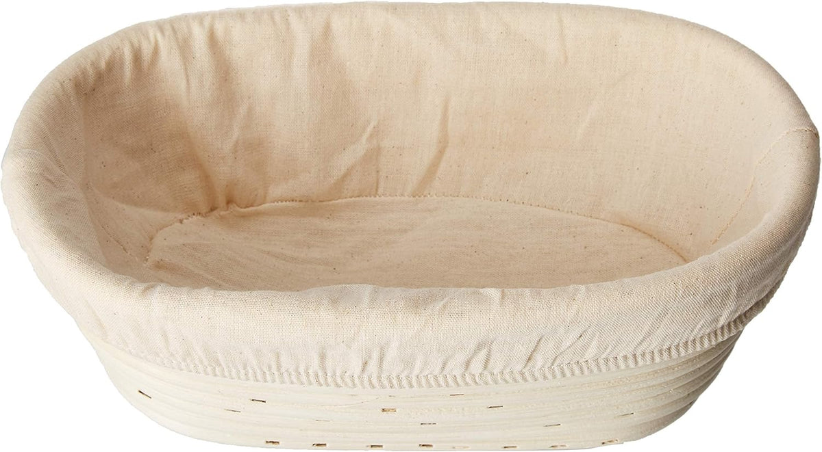 (10 x 6 x 3.5 inch) Banneton Bread Proofing Basket Oval Liner SUGUS HOUSE Brotform Dough Rising Baking Bowl Dough Gifts for Bakers Proving Baskets for Sourdough