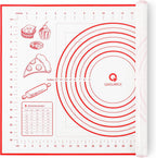 Silicone Pastry Baking Mat Dough - 16x24Inch Large Non Stick Slip Cookie Bread Rolling Mats Sheet, Kitchen Counter Kneading Cooking Board Pad Matt with Measurement for Pie Pizza Cookies Fondant Making