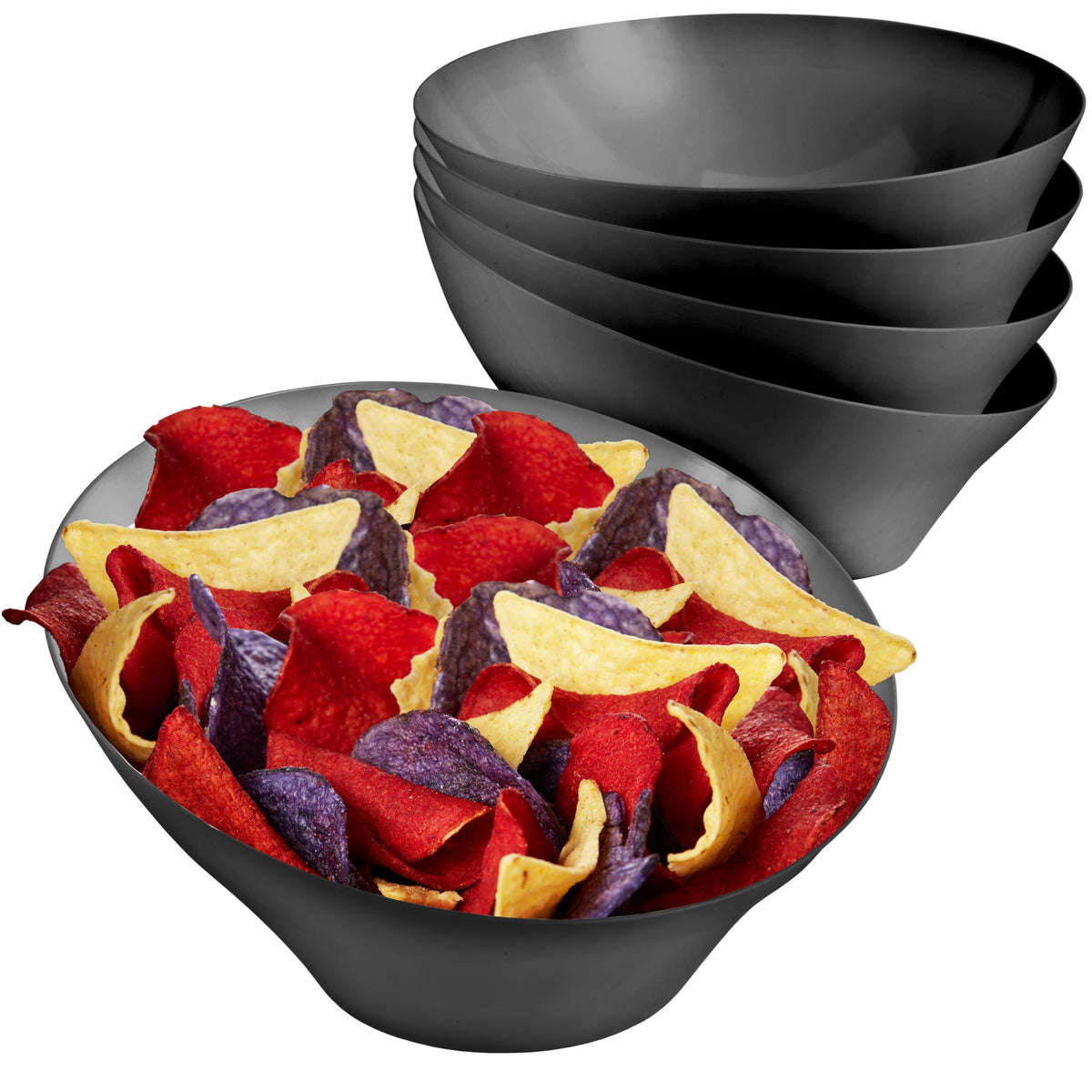 20oz Clear Plastic Serving Bowls (4 Pack) Medium Disposable Candy Dishes, Buffet Containers, Chips, Popcorn, Snacks, Mints, Salad Bar, Snack Bowl, Parties, Office Desk, Bridal Shower, Party Supplies