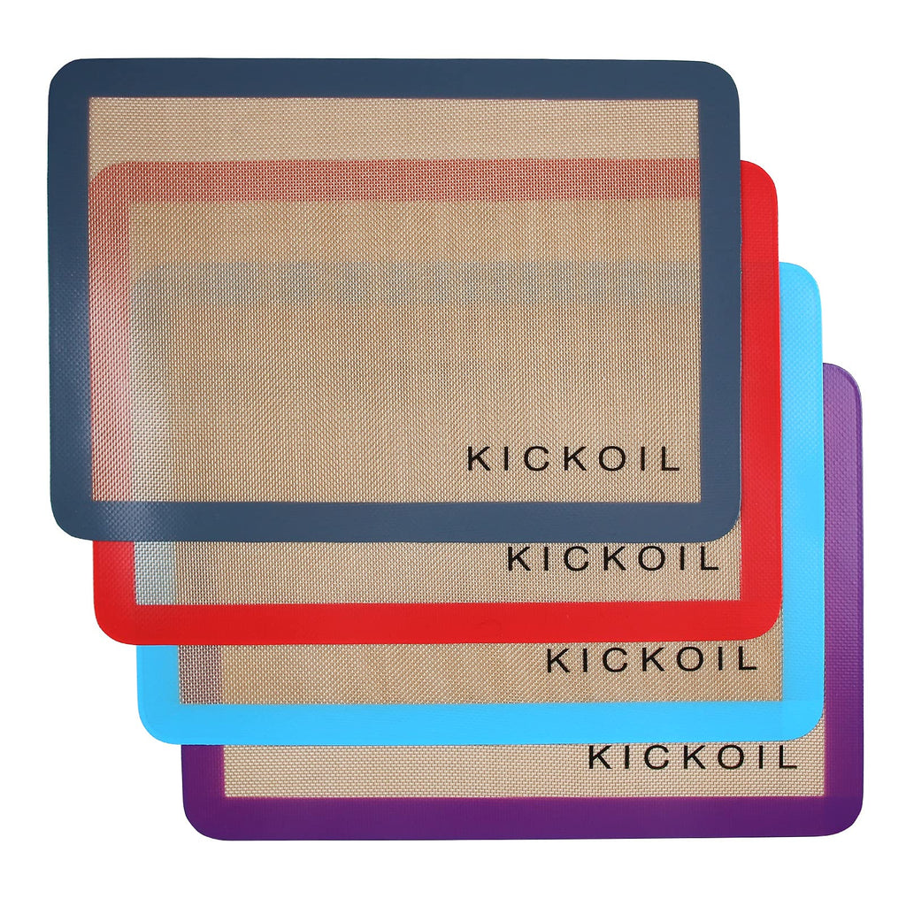 Small Silicone Baking Mats Quarter Sheet Non Stick Reusable Silicone Oven Liners, BPA Free, Food Grade Baking Mats for Cookies, Macarons Bread & Pastry, Toaster Pad Set of 3 Pack 11.6'' x 8.5''