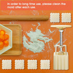 Luxiv Moon Cake Mould 50g, 12 PCS Pattern Hand-Pressure Mooncake Molds for Mid-Autumn DIY Pastry Tool 2 Sets with 6pcs Round Flower Mooncake Mode and 6 Pcs Square Pattern Mooncake Mould (White, 50g)