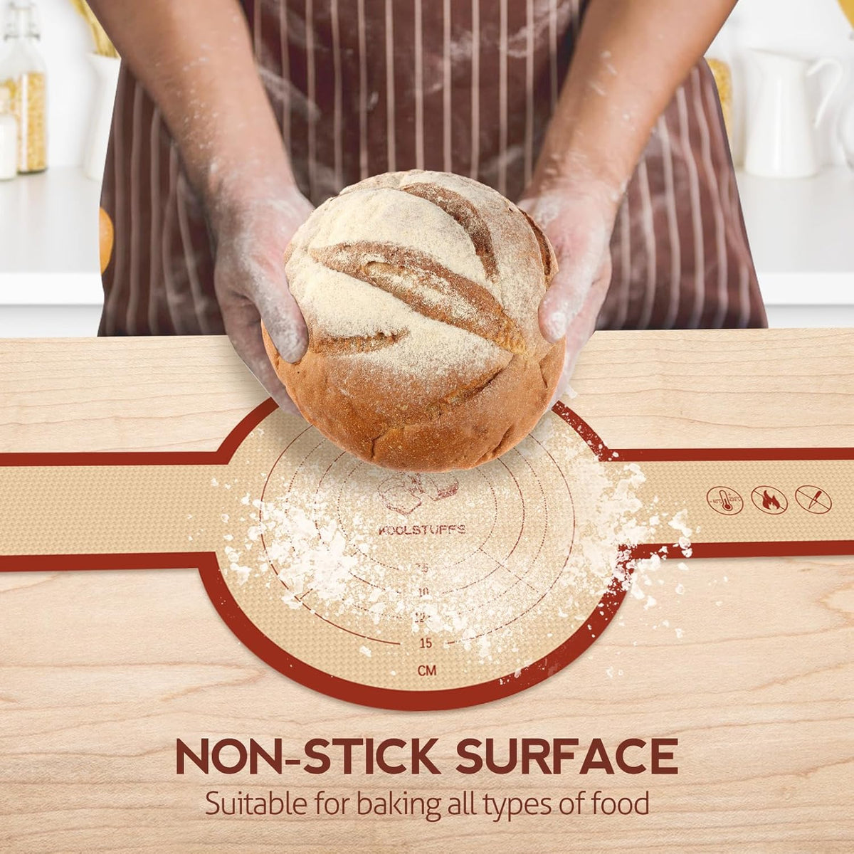 Silicone Bread Sling, 2 Pack Non-Stick & Easy to Clean Reusable Bread Sling for Dutch Oven with Cute Long Handles, Easy and Stable to Transfer Sourdough Bread