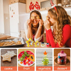 Star Cookie Cutters 4 Pcs, Kimfead Sandwich Cutter for Kids Lunch, Vegetable Fruit Cutters Shapes, Stainless Steel Biscuit Cutters for Children Boys Girls