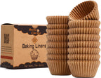 Non-Stick 400pcs Mini Cupcake Liners for Baking, Natural parchment muffin liners for Mini Muffin Pan, Cupcake Pan, Food Grade, Non Stick, Greaseproof