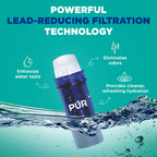 PUR PLUS 30-Cup Water Filter Dispenser with 1 Lead-Reducing PUR PLUS Filter, Dishwasher Safe, Powerful Filtration, Large Capacity with Slim, Space-Saving Design, White (DS1811Z)