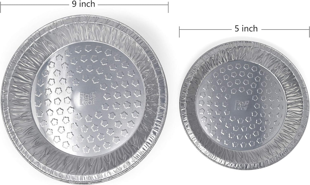 Fig & Leaf (60 Pack) Premium 9-Inch Pie Pans l Disposable Aluminum Foil l Heavy-Duty l Tin Plates for Tart Quiche Pies
